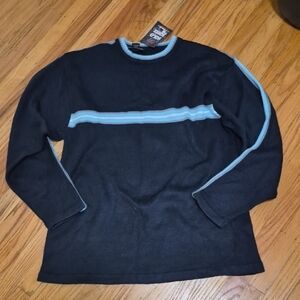 NWT Solo Semore Knit Blue Striped Crew Neck Sweater Sz XL